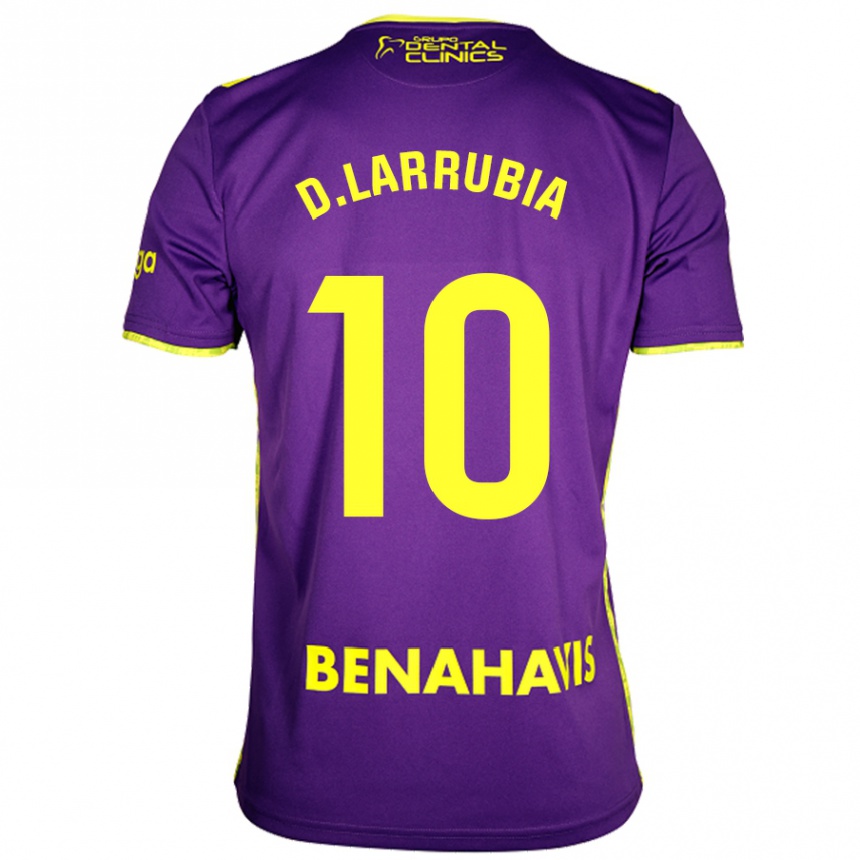 Kids Football David Larrubia #10 Purple Yellow Away Jersey 2024/25 T-Shirt Nz