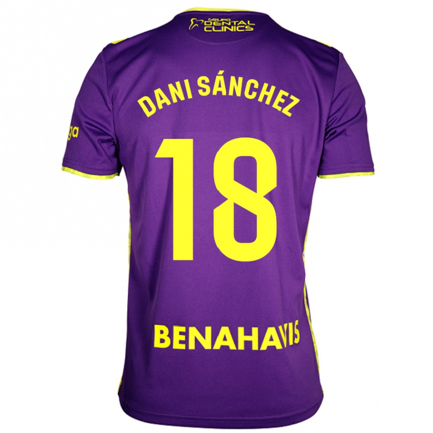 Kids Football Dani Sánchez #18 Purple Yellow Away Jersey 2024/25 T-Shirt Nz