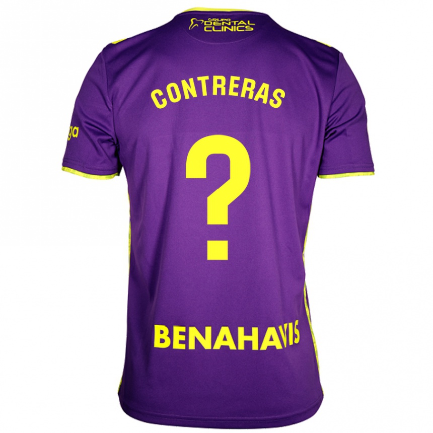 Kids Football Ale Contreras #0 Purple Yellow Away Jersey 2024/25 T-Shirt Nz