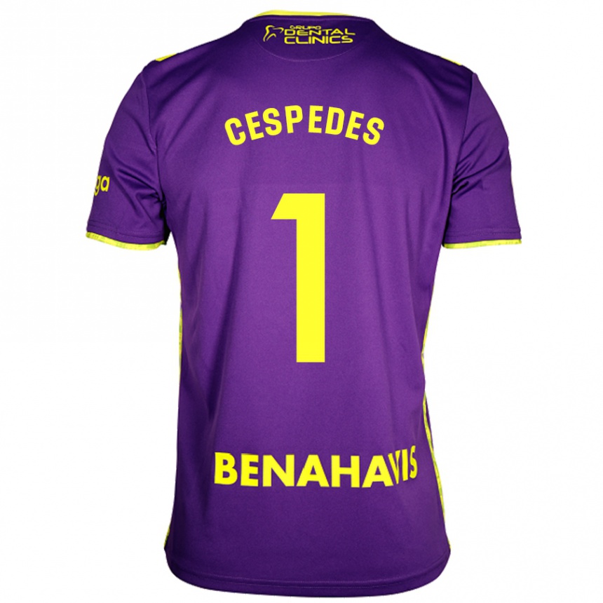 Kids Football Andrés Céspedes #1 Purple Yellow Away Jersey 2024/25 T-Shirt Nz