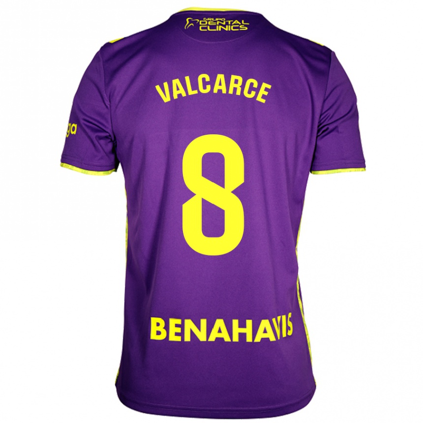 Kids Football Alejandro Valcarce #8 Purple Yellow Away Jersey 2024/25 T-Shirt Nz