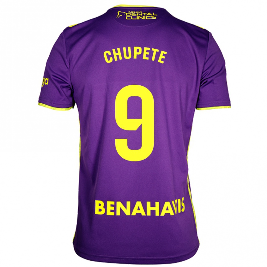 Kids Football Chupete #9 Purple Yellow Away Jersey 2024/25 T-Shirt Nz