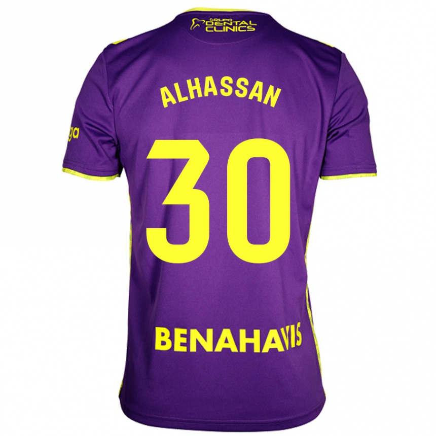 Kids Football Mubarak Alhassan #30 Purple Yellow Away Jersey 2024/25 T-Shirt Nz