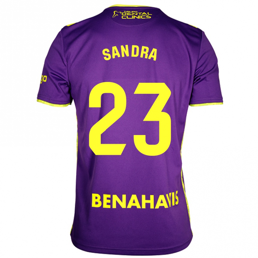 Kids Football Sandra #23 Purple Yellow Away Jersey 2024/25 T-Shirt Nz