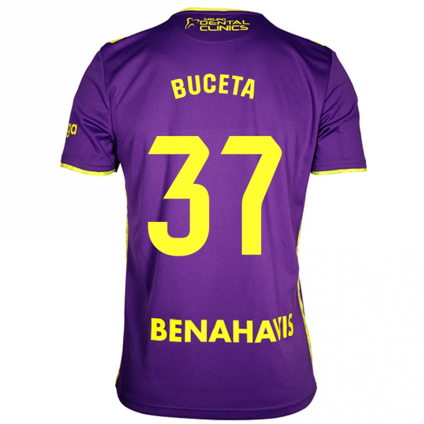 Kids Football Ana Buceta #37 Purple Yellow Away Jersey 2024/25 T-Shirt Nz