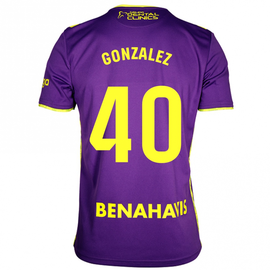 Kids Football Carol González #40 Purple Yellow Away Jersey 2024/25 T-Shirt Nz