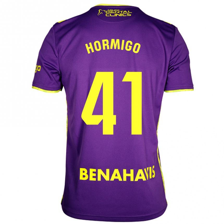 Kids Football Cintia Hormigo #41 Purple Yellow Away Jersey 2024/25 T-Shirt Nz