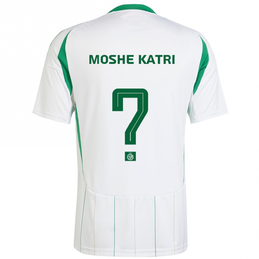 Kids Football Roy Moshe Katri #0 White Green Away Jersey 2024/25 T-Shirt Nz