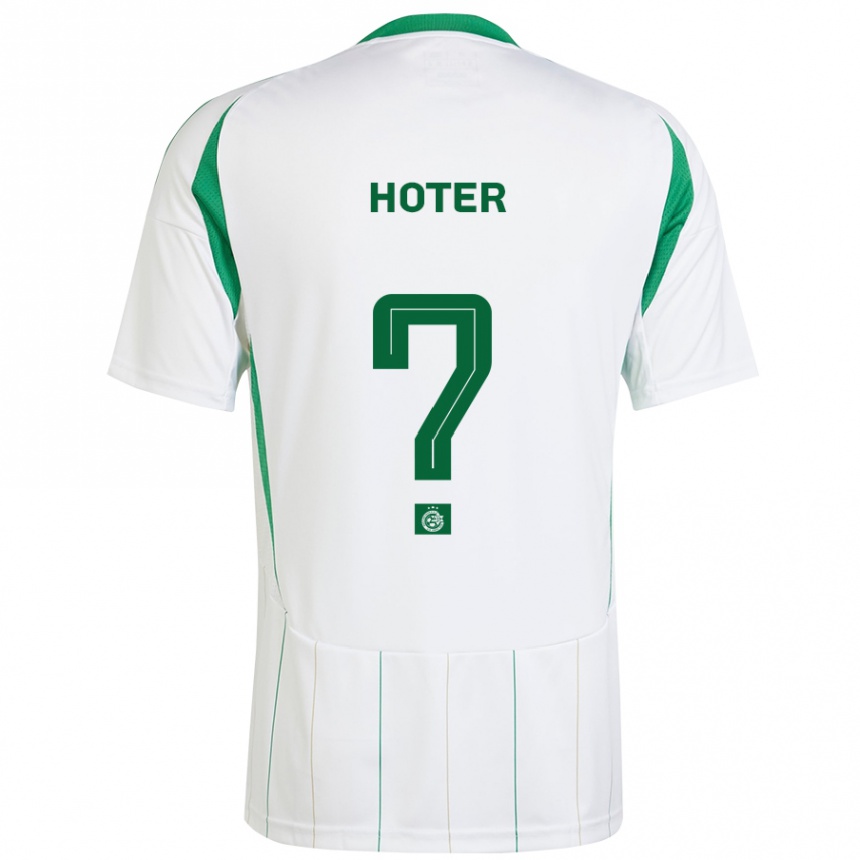 Kids Football Tavor Hoter #0 White Green Away Jersey 2024/25 T-Shirt Nz