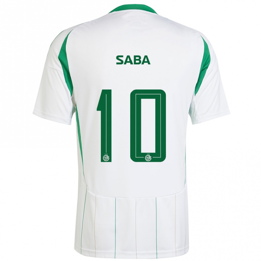 Kids Football Dia Saba #10 White Green Away Jersey 2024/25 T-Shirt Nz