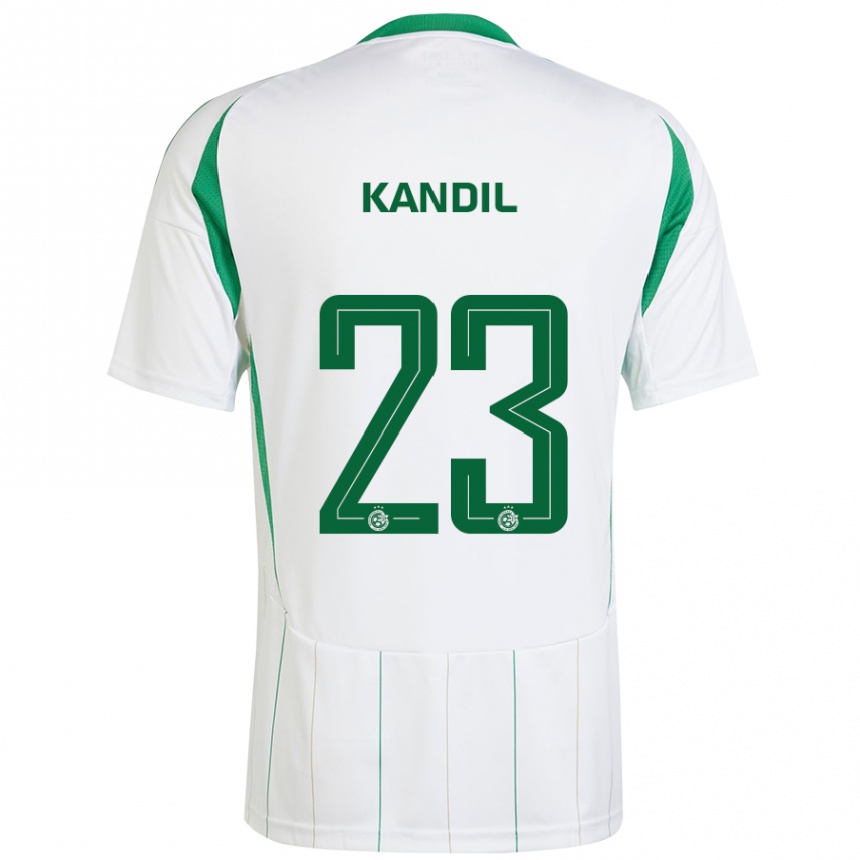 Kids Football Maor Kandil #23 White Green Away Jersey 2024/25 T-Shirt Nz