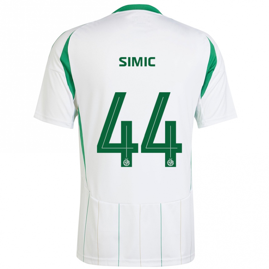 Kids Football Lorenco Simic #44 White Green Away Jersey 2024/25 T-Shirt Nz