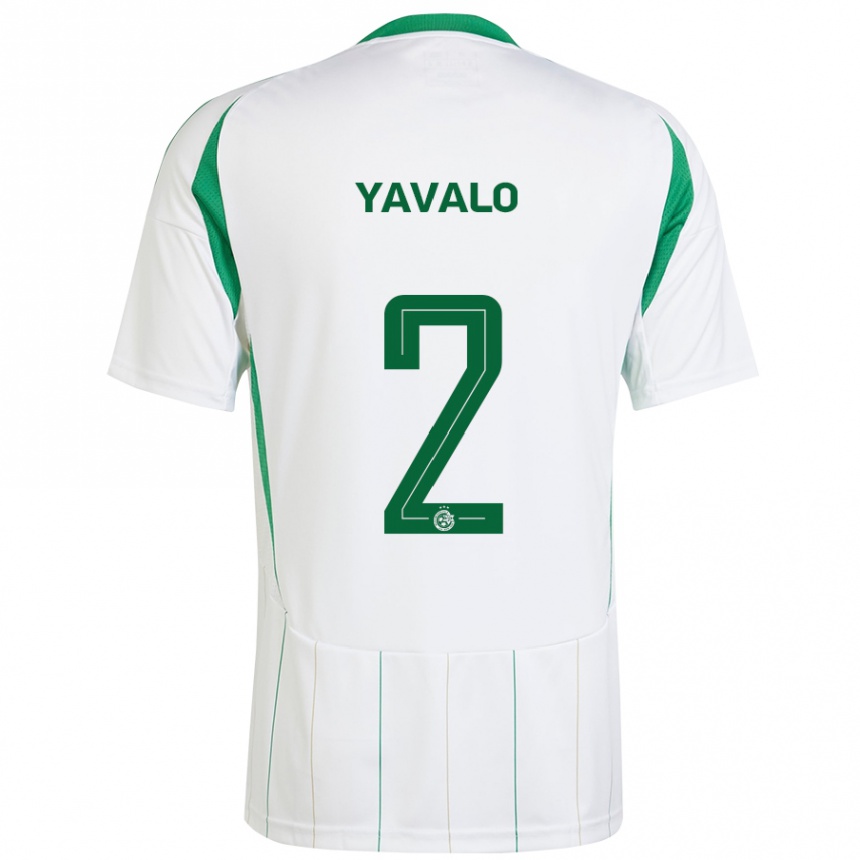 Kids Football Gatachao Yavalo #2 White Green Away Jersey 2024/25 T-Shirt Nz