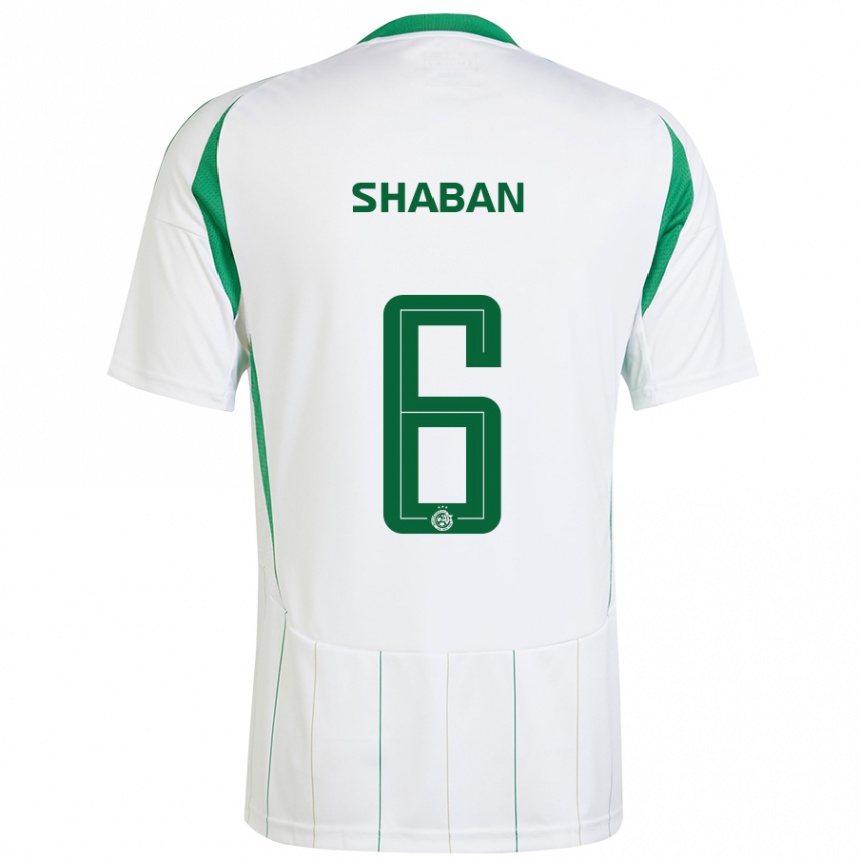 Kids Football Loay Shaban #6 White Green Away Jersey 2024/25 T-Shirt Nz