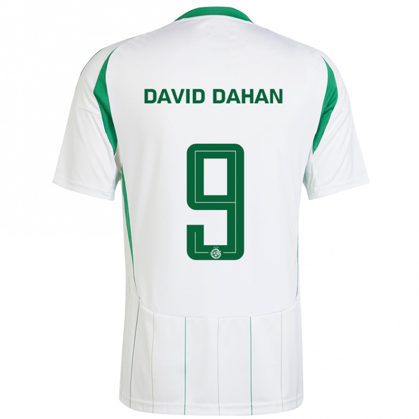 Kids Football Omer David Dahan #9 White Green Away Jersey 2024/25 T-Shirt Nz