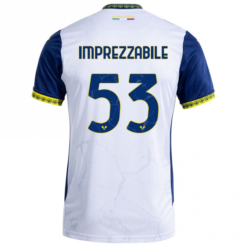 Kids Football Francesca Imprezzabile #53 White Blue Away Jersey 2024/25 T-Shirt Nz