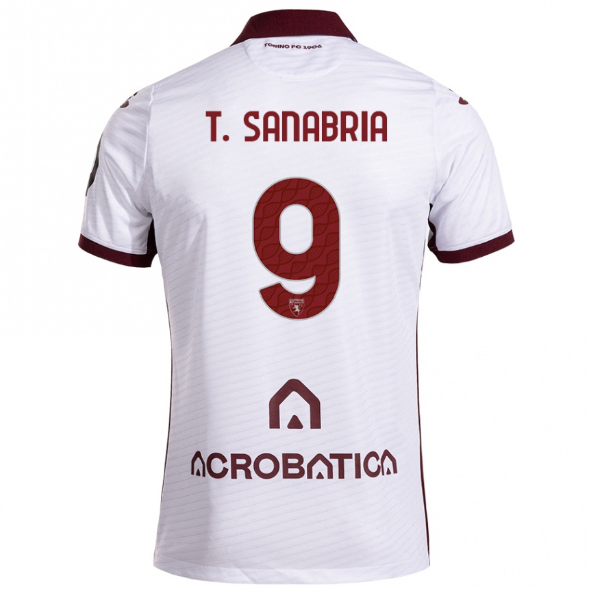 Kids Football Antonio Sanabria #9 White Maroon Away Jersey 2024/25 T-Shirt Nz