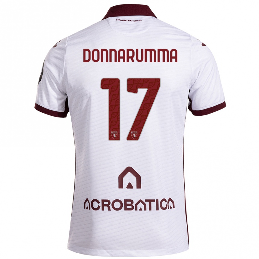 Kids Football Antonio Donnarumma #17 White Maroon Away Jersey 2024/25 T-Shirt Nz