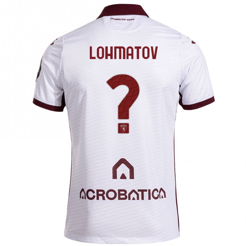 Kids Football Aleksandr Lohmatov #0 White Maroon Away Jersey 2024/25 T-Shirt Nz