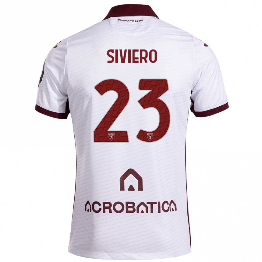 Kids Football Lapo Siviero #23 White Maroon Away Jersey 2024/25 T-Shirt Nz