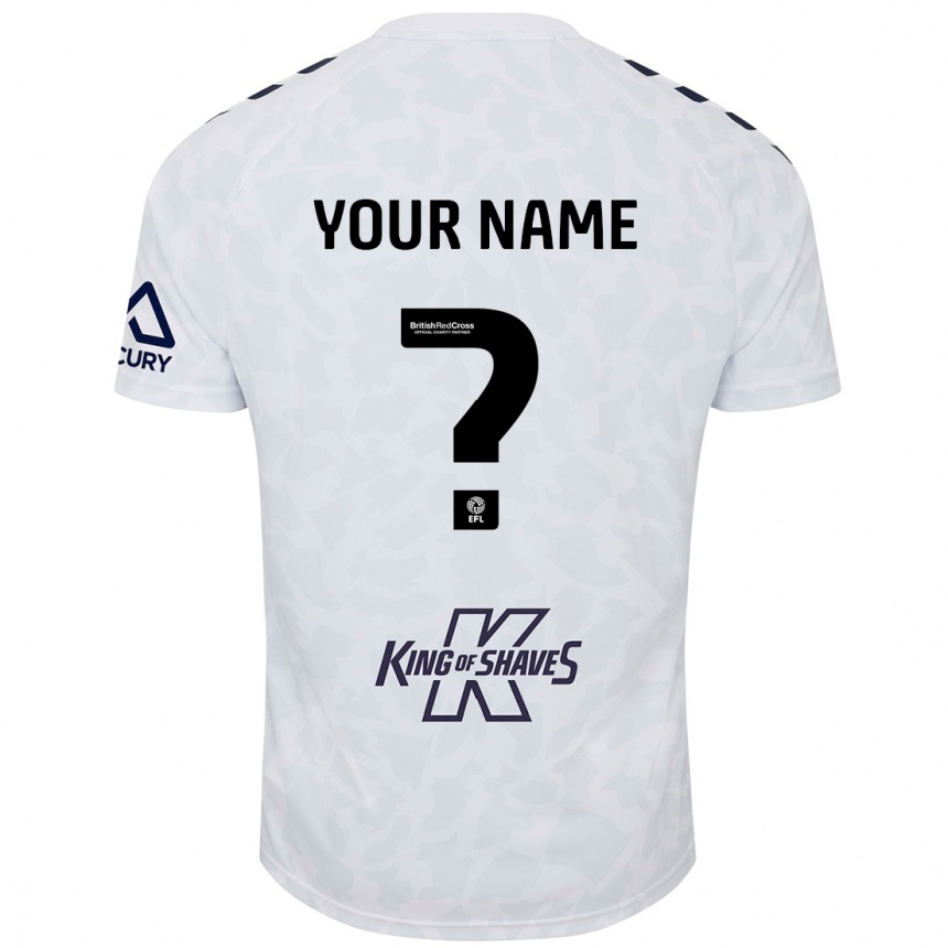 Kids Football Your Name #0 White Away Jersey 2024/25 T-Shirt Nz