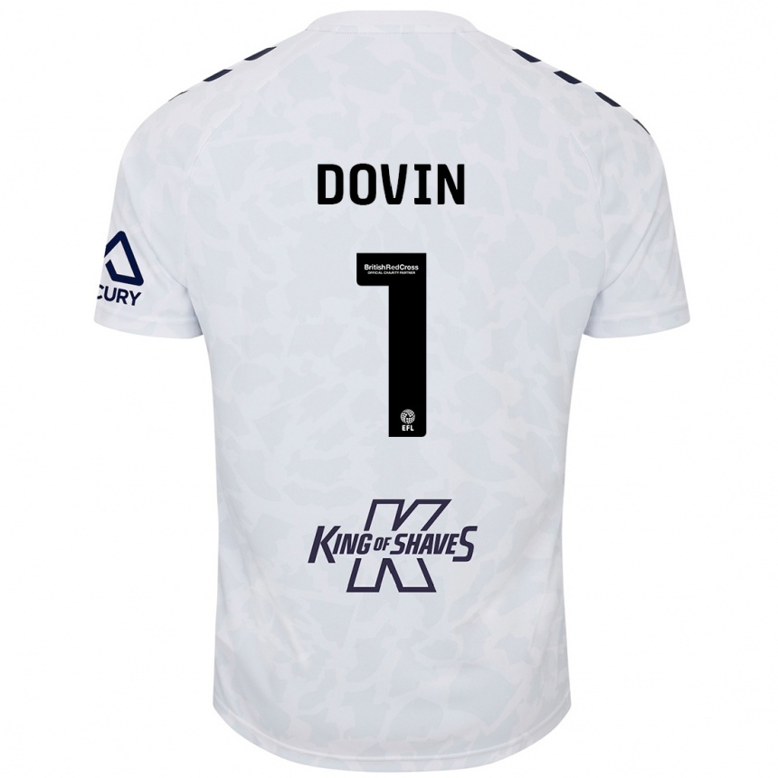 Kids Football Oliver Dovin #1 White Away Jersey 2024/25 T-Shirt Nz