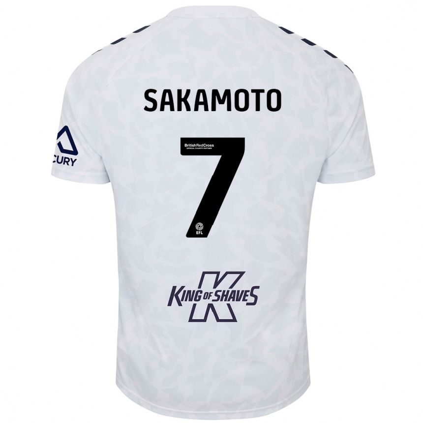 Kids Football Tatsuhiro Sakamoto #7 White Away Jersey 2024/25 T-Shirt Nz