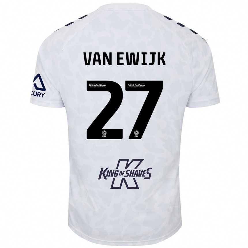 Kids Football Milan Van Ewijk #27 White Away Jersey 2024/25 T-Shirt Nz