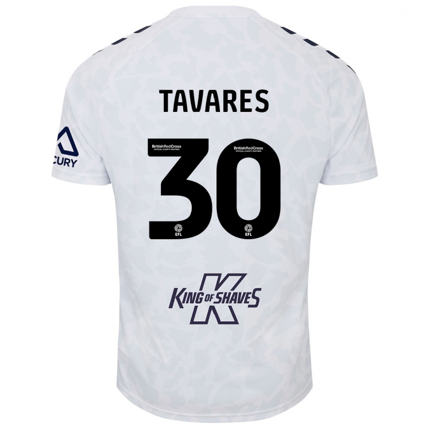 Kids Football Fábio Tavares #30 White Away Jersey 2024/25 T-Shirt Nz