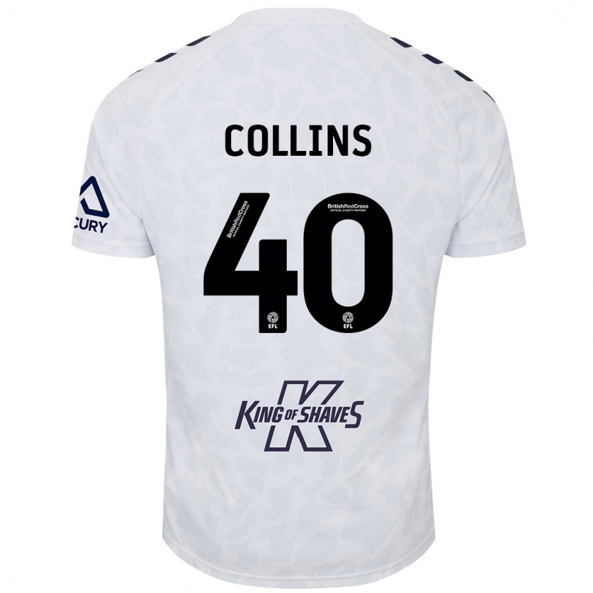 Kids Football Brad Collins #40 White Away Jersey 2024/25 T-Shirt Nz