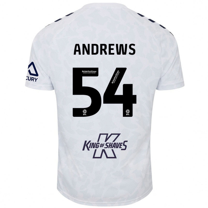 Kids Football Kai Andrews #54 White Away Jersey 2024/25 T-Shirt Nz