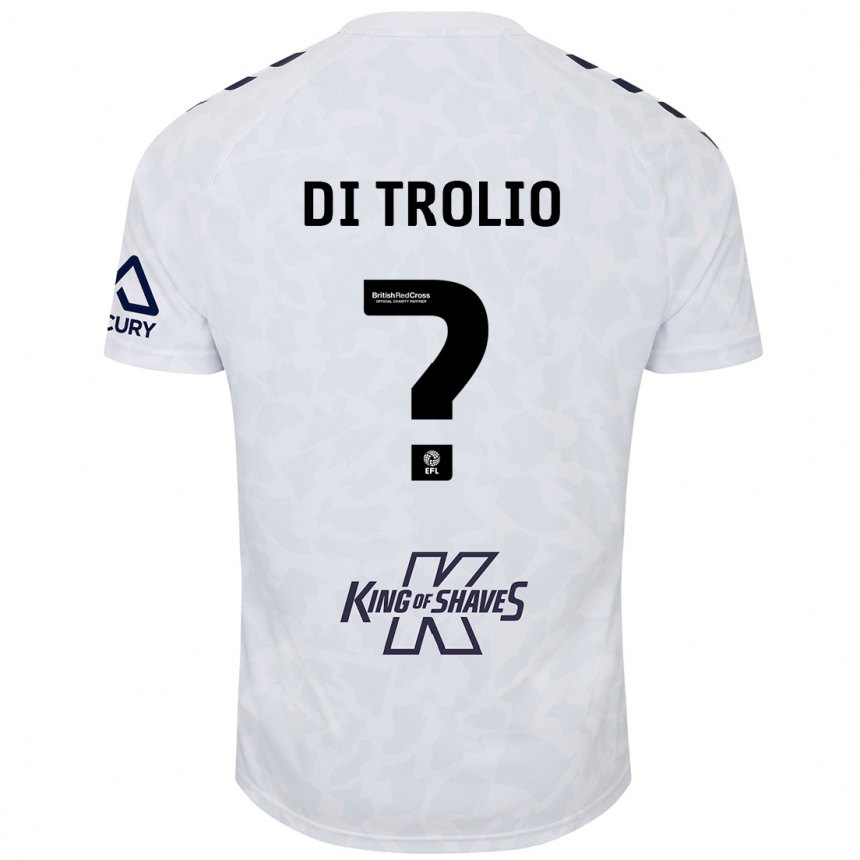 Kids Football Riccardo Di Trolio #0 White Away Jersey 2024/25 T-Shirt Nz