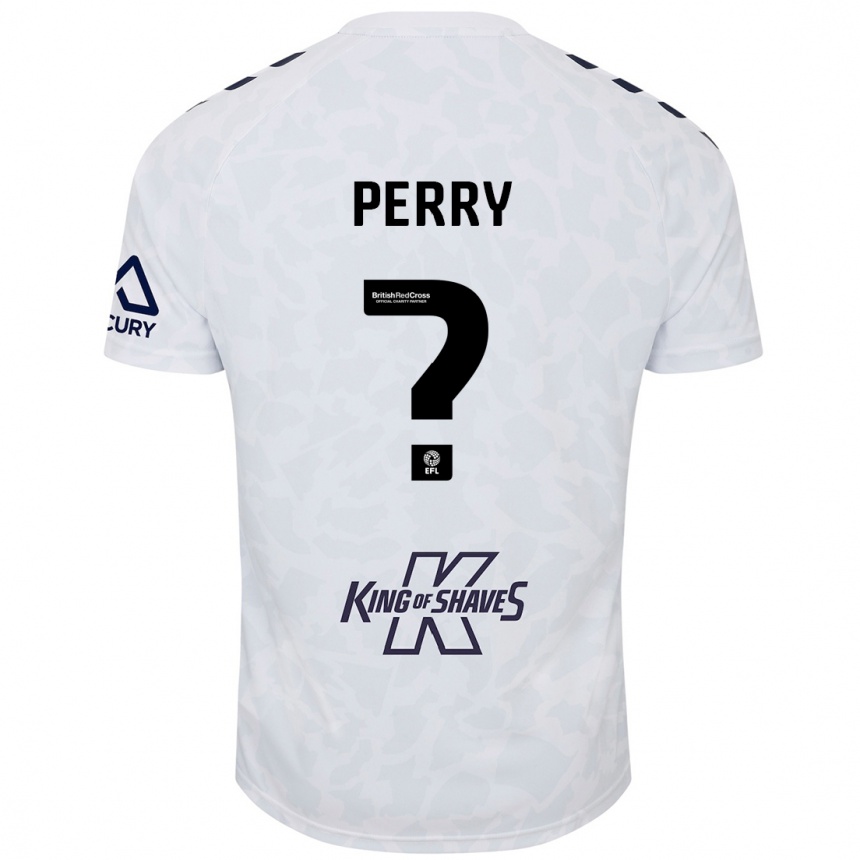 Kids Football Callum Perry #0 White Away Jersey 2024/25 T-Shirt Nz