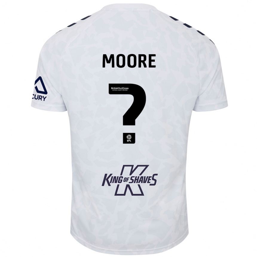 Kids Football Isaac Moore #0 White Away Jersey 2024/25 T-Shirt Nz