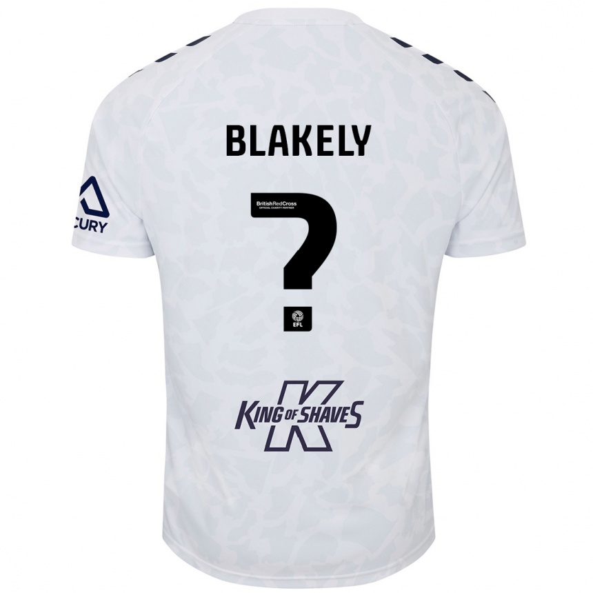 Kids Football Ben Blakely #0 White Away Jersey 2024/25 T-Shirt Nz