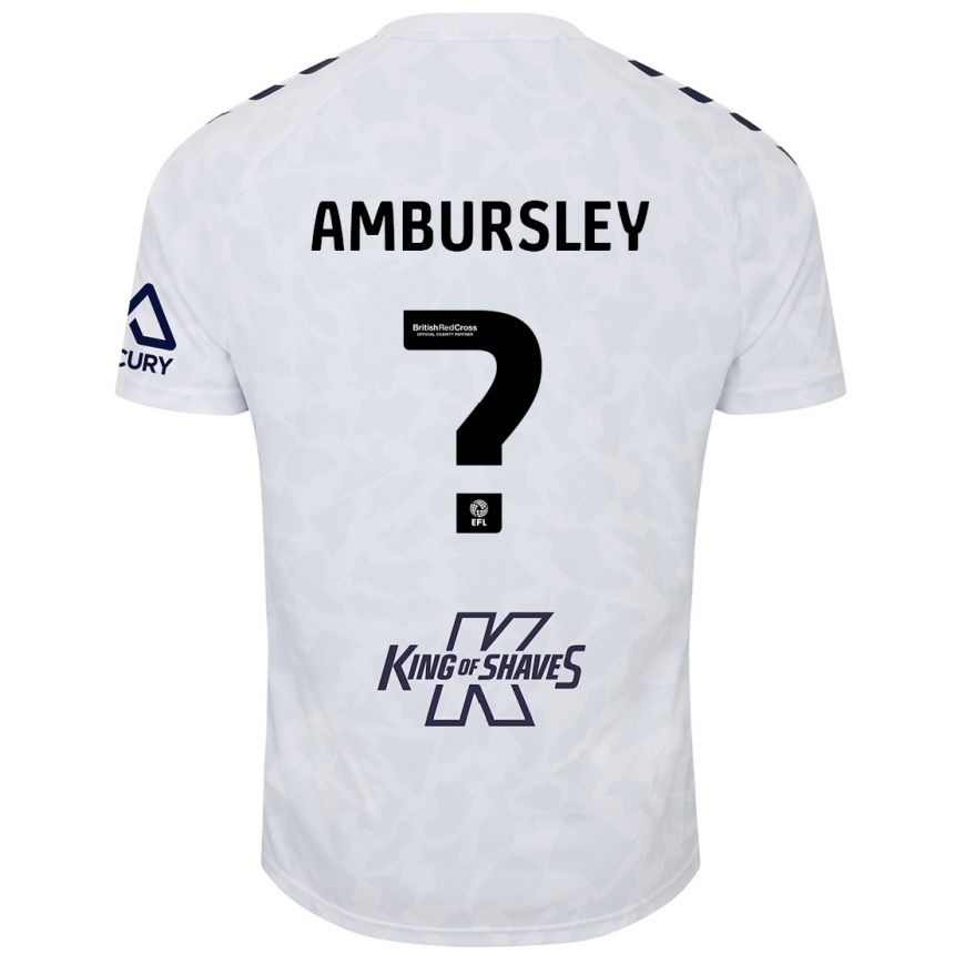 Kids Football Conrad Ambursley #0 White Away Jersey 2024/25 T-Shirt Nz