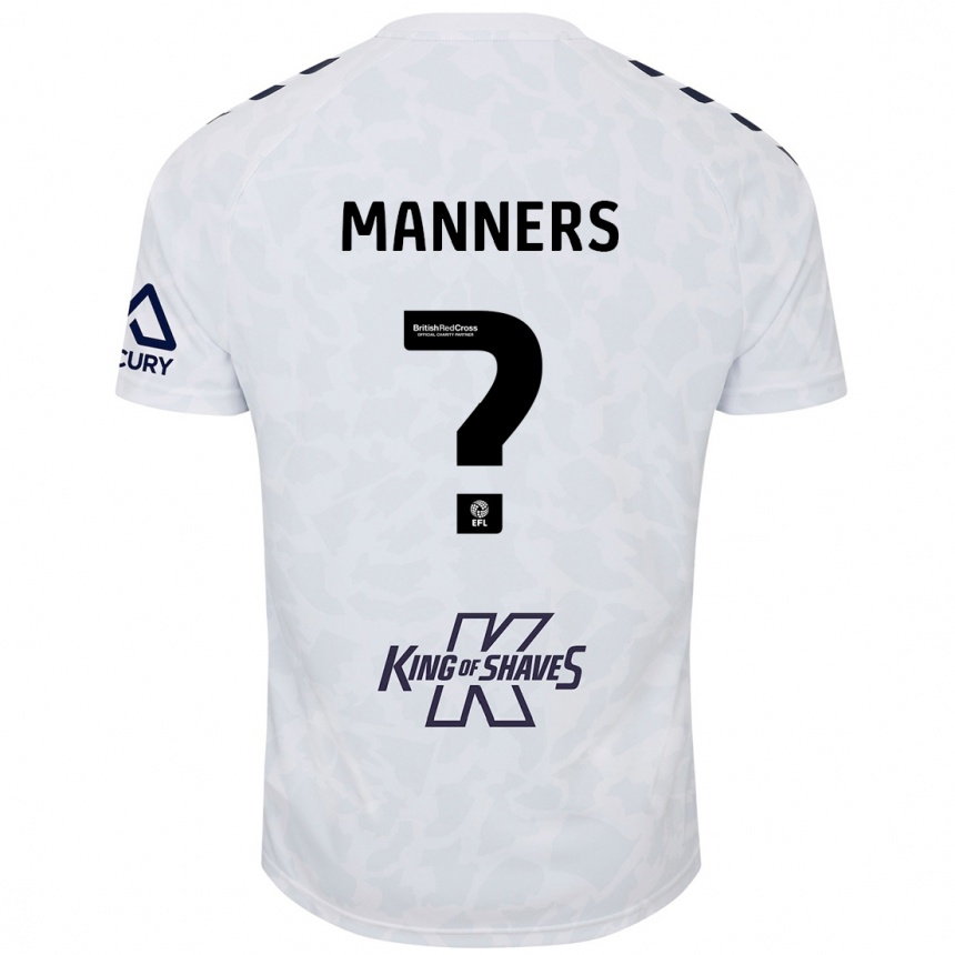 Kids Football Charlie Manners #0 White Away Jersey 2024/25 T-Shirt Nz