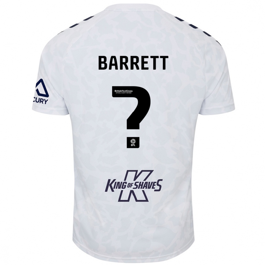 Kids Football Marlow Barrett #0 White Away Jersey 2024/25 T-Shirt Nz