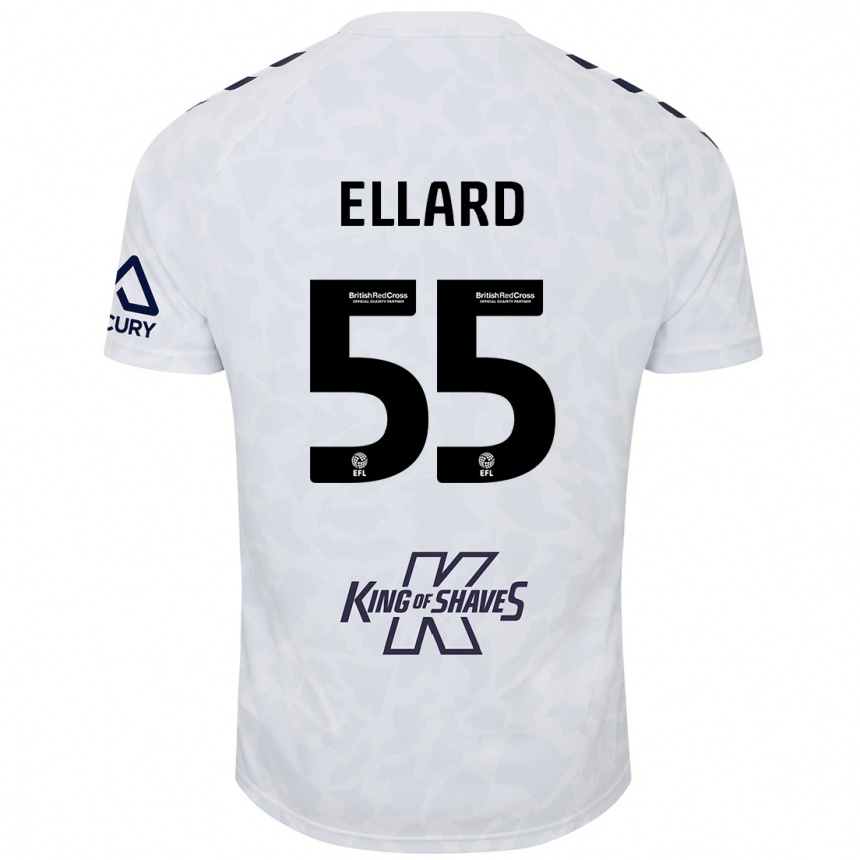 Kids Football Aston Ellard #55 White Away Jersey 2024/25 T-Shirt Nz