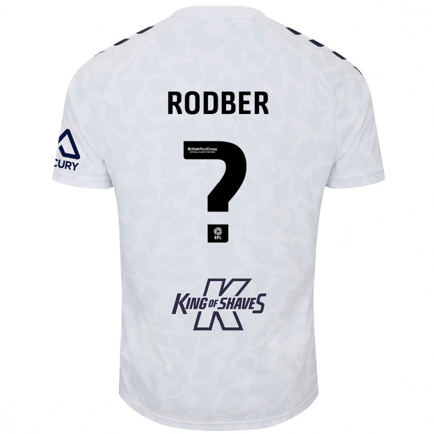 Kids Football Samuel Rodber #0 White Away Jersey 2024/25 T-Shirt Nz