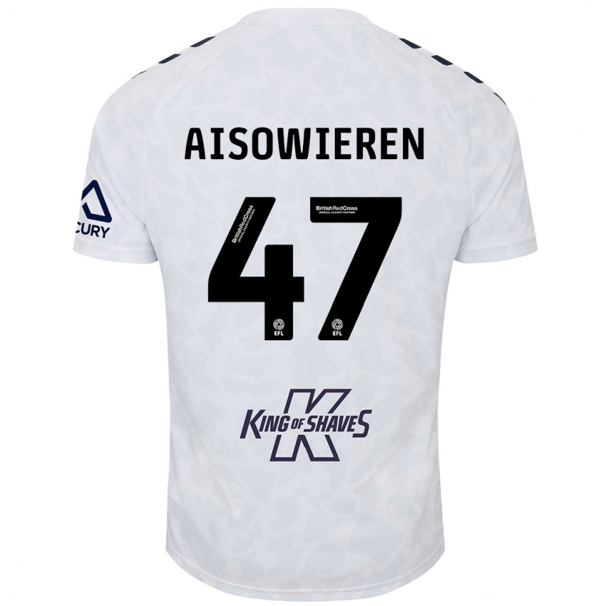 Kids Football Evan Eghosa Aisowieren #47 White Away Jersey 2024/25 T-Shirt Nz