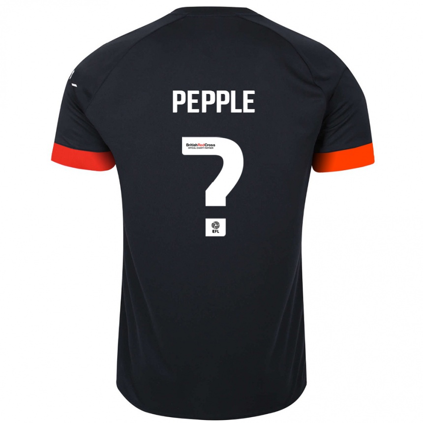 Kids Football Aribim Pepple #0 Black Orange Away Jersey 2024/25 T-Shirt Nz