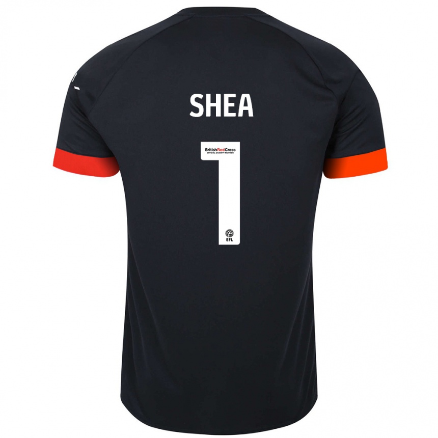 Kids Football James Shea #1 Black Orange Away Jersey 2024/25 T-Shirt Nz