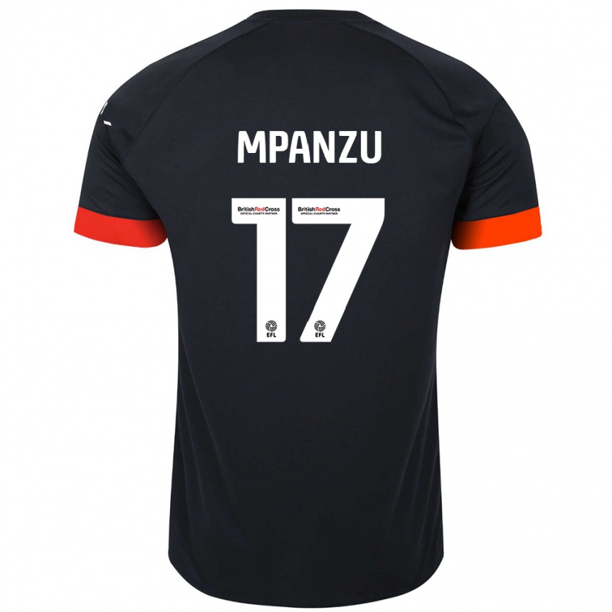 Kids Football Pelly Ruddock Mpanzu #17 Black Orange Away Jersey 2024/25 T-Shirt Nz