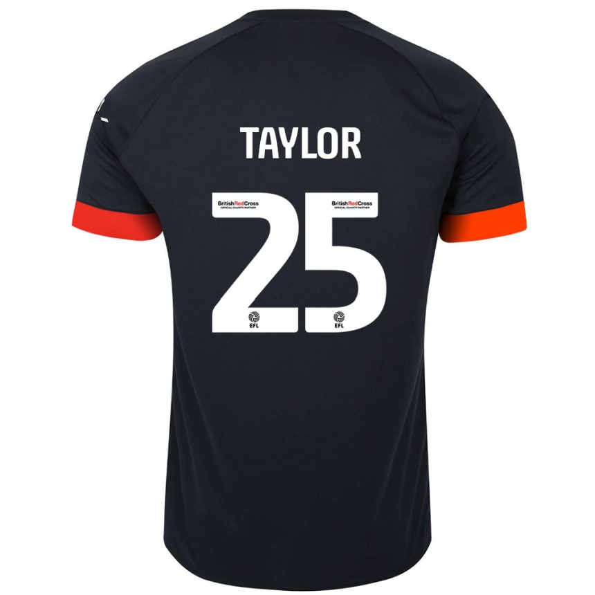 Kids Football Joe Taylor #25 Black Orange Away Jersey 2024/25 T-Shirt Nz