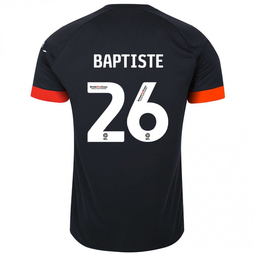 Kids Football Shandon Baptiste #26 Black Orange Away Jersey 2024/25 T-Shirt Nz