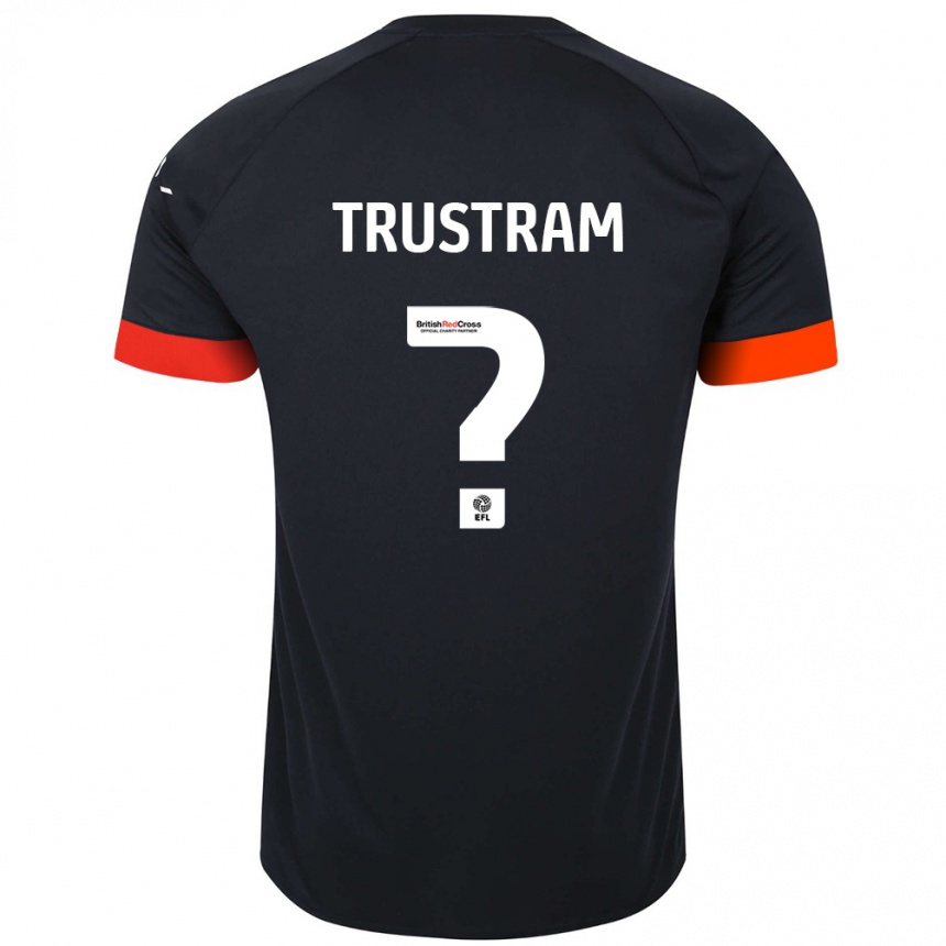 Kids Football Charlie Trustram #0 Black Orange Away Jersey 2024/25 T-Shirt Nz