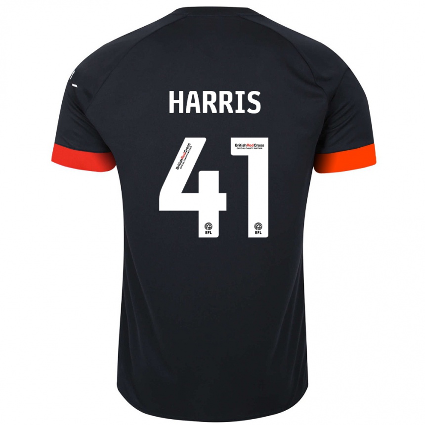 Kids Football Taylan Harris #41 Black Orange Away Jersey 2024/25 T-Shirt Nz