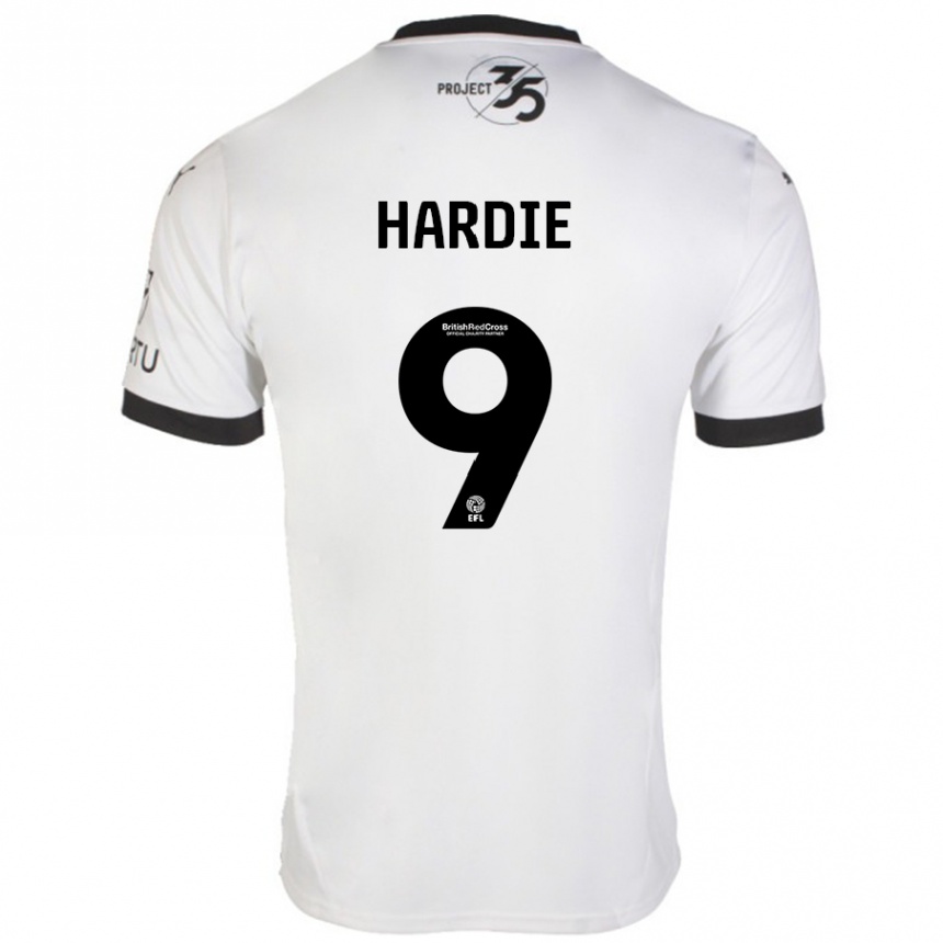 Kids Football Ryan Hardie #9 White Black Away Jersey 2024/25 T-Shirt Nz