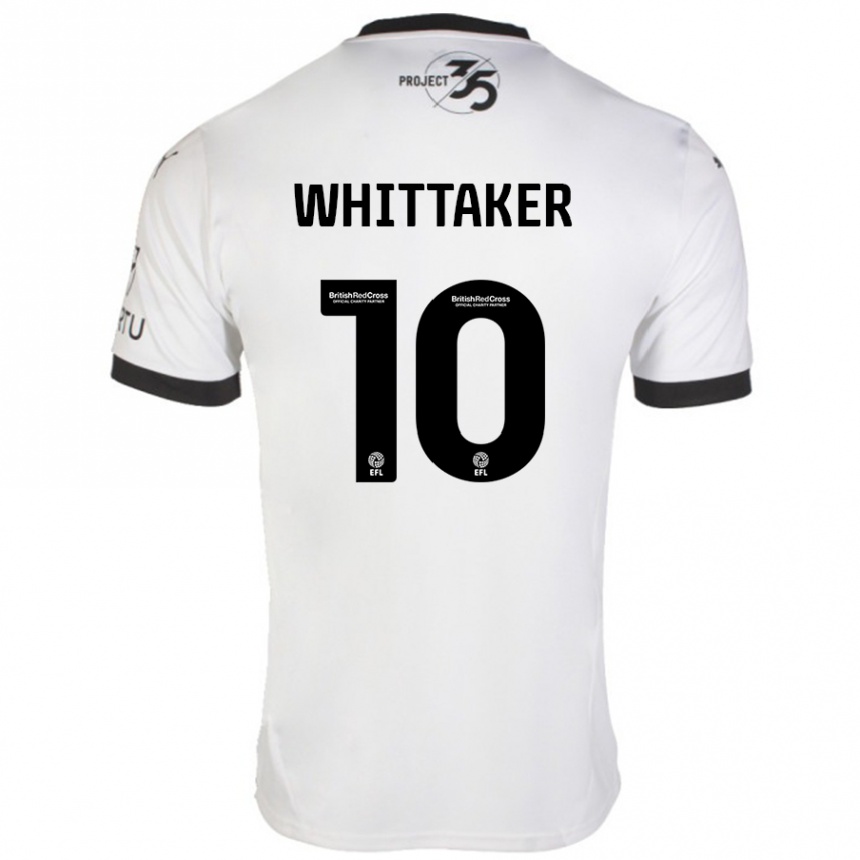 Kids Football Morgan Whittaker #10 White Black Away Jersey 2024/25 T-Shirt Nz